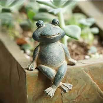 Amazon.co.jp: カエル 置物 オブジェ 雑貨 縁起 癒す インテリア 蛙